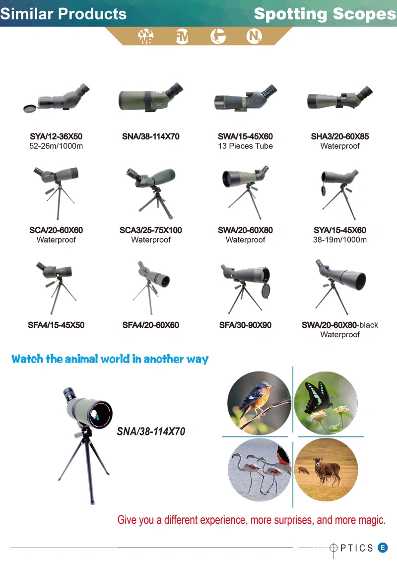 Fully Multicoated Bak4 Waterproof Spotting Scope 20-60X85